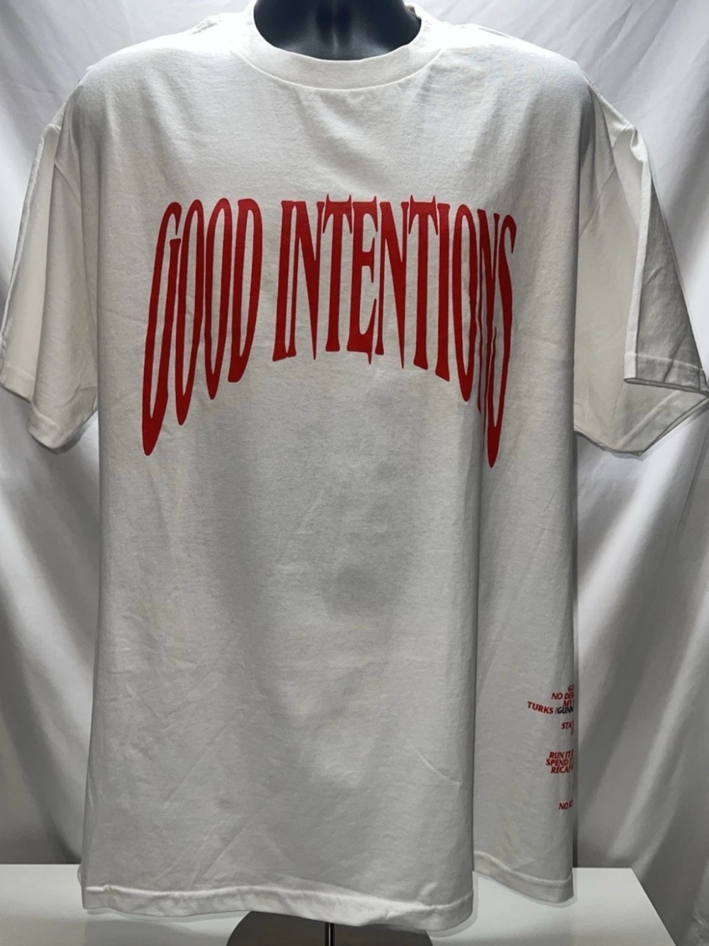 NEW VLONE X NAV  GOOD INTENTIONS  T SHIRT AUTHENTIC White And Red Size XL
